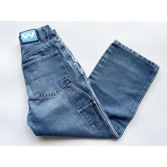 Boys Vintage Webs Wide Leg Baggy Medium Wash Carpenter Jeans Size 10 - Picture 4 of 11